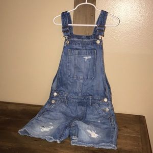 Kids jean overall shorts